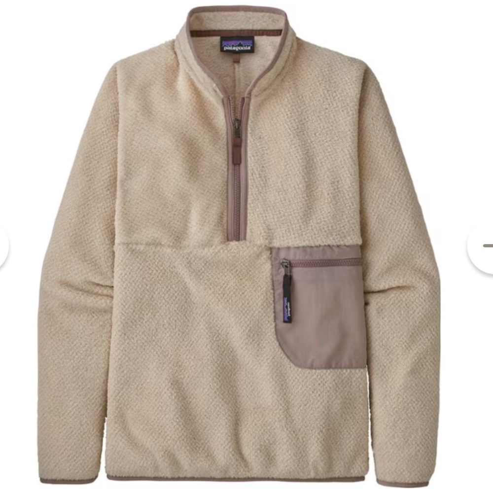 Patagonia Beige and Taupe Fleece Hoodie